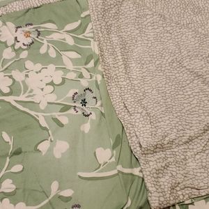 Mint Green with White Floral Duvet Cover Set